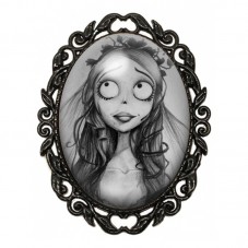 Broche Noire avec Cabochon en Verre Sally pour la Création de Bijoux Fantaisie - DIY