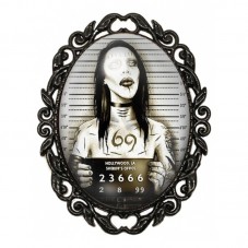 Broche Noire avec Cabochon en Verre Marilyn Manson Coupable pour la Création de Bijoux Fantaisie - DIY