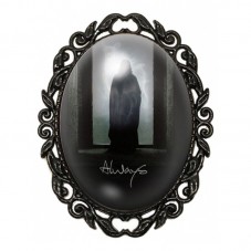 Broche Noire avec Cabochon en Verre Severus Rogue pour la Création de Bijoux Fantaisie - DIY