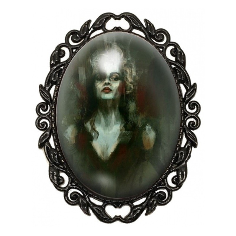 Broche Noire avec Cabochon en Verre Bellatrix Lestrange dans les Ombres
