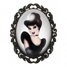 Broche Noire avec Cabochon en Verre Cendrillon Gothique pour la Création de Bijoux Fantaisie - DIY