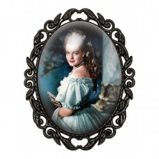 Broche Noire avec Cabochon en Verre Sissi pour la Création de Bijoux Fantaisie - DIY