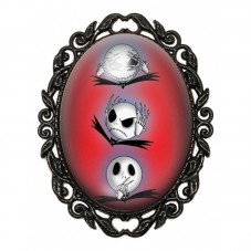 Broche Noire avec Cabochon en Verre Jack Gothique pour la Création de Bijoux Fantaisie - DIY
