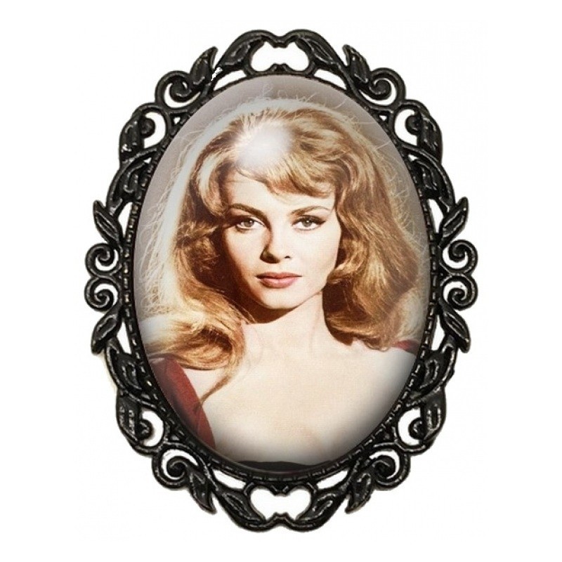 Broche Noire avec Cabochon en Verre Angélique Michèle Mercier