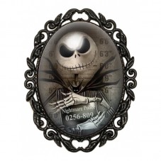 Broche Noire avec Cabochon en Verre Jack Gothique pour la Création de Bijoux Fantaisie - DIY