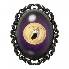 Broche Noire avec Cabochon en Verre Lune pour la Création de Bijoux Fantaisie - DIY