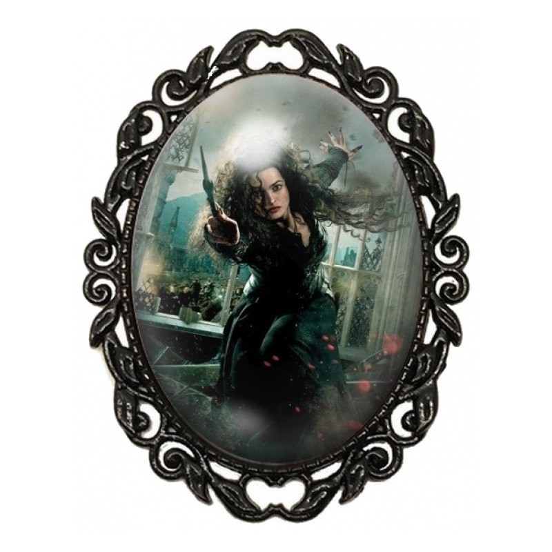 Broche Noire avec Cabochon en Verre Harry Potter