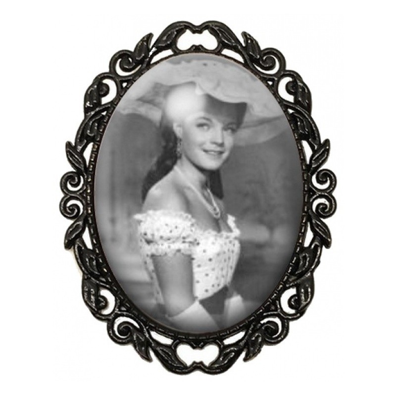 Broche Noire avec Cabochon en Verre Sissi