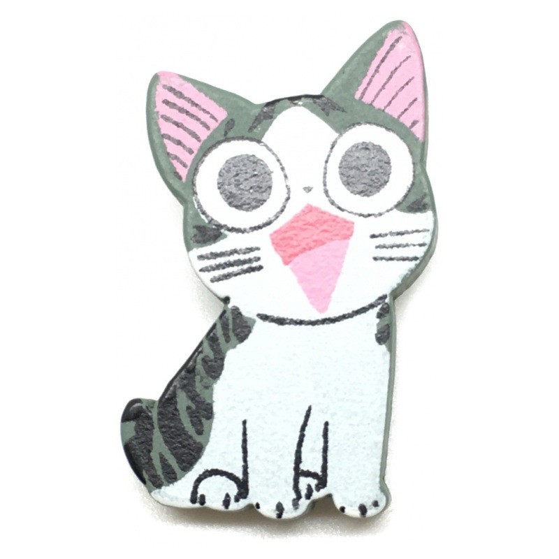 Broche Chat en Bois Idée Cadeau