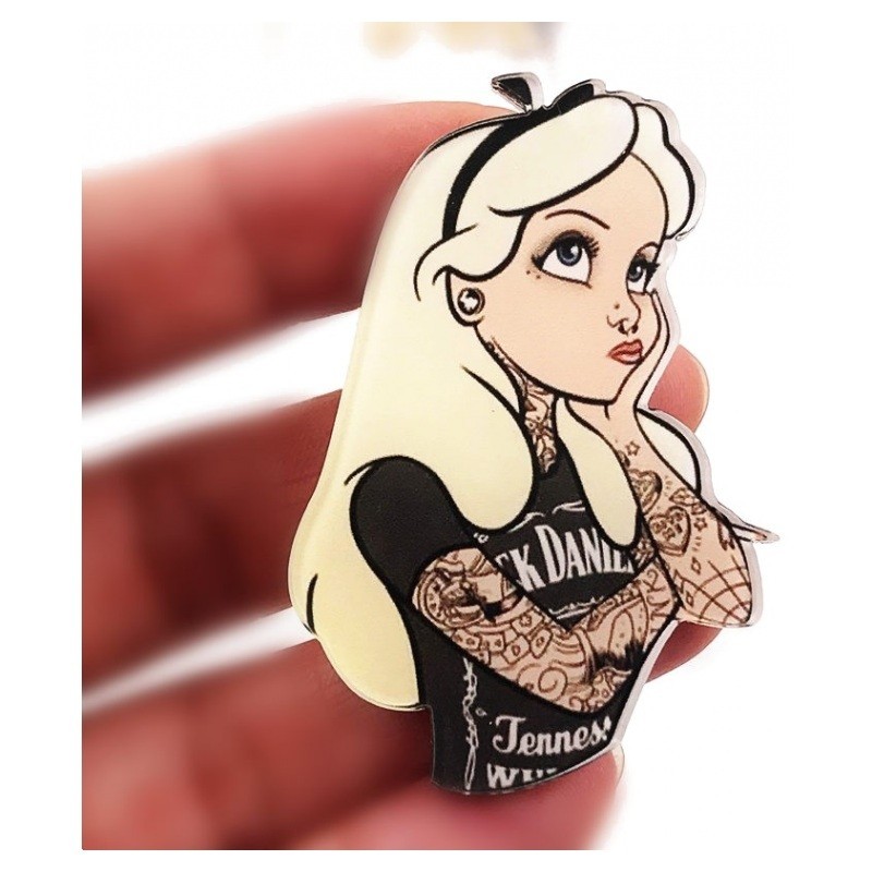 Broche Alice au Pays des Merveilles Gothique Tatouage Idée Cadeau