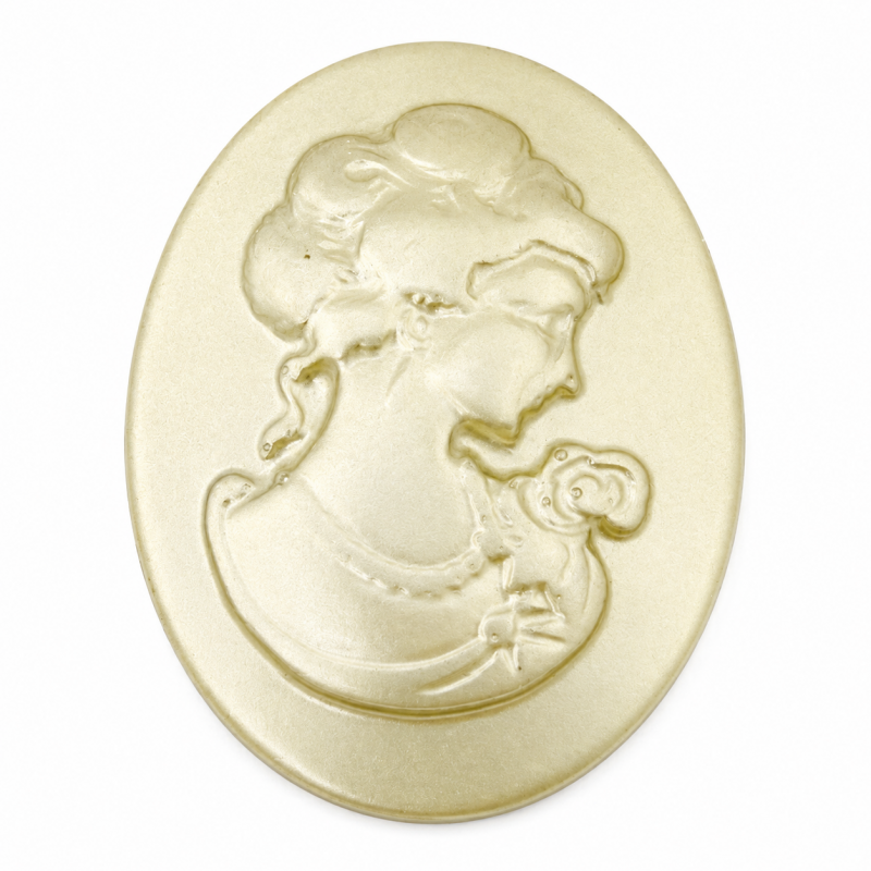 Camée Lady Vintage Doré 30x40mm