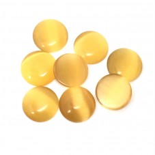Cabochon en Verre Œil de Chat Orange Clair 12mm [à l'unité]