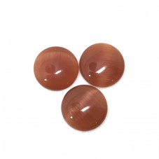 Cabochon en Verre Œil de Chat Orange Foncé 12mm [à l'unité]