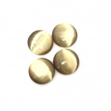 Cabochon en Verre Œil de Chat Brun Irisé 12mm [à l'unité]