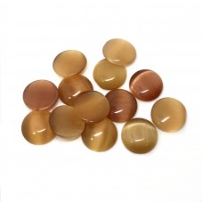Cabochon en Verre Œil de Chat Brun 10mm [à l'unité]