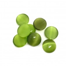 Cabochon en Verre Œil de Chat Kaki 10mm [à l'unité]