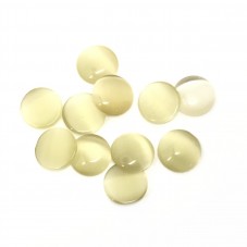 Cabochon en Verre Œil de Chat Jaune Pâle 10mm [à l'unité]