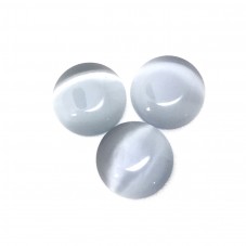 Cabochon en Verre Œil de Chat Bleu Gris 10mm [à l'unité]