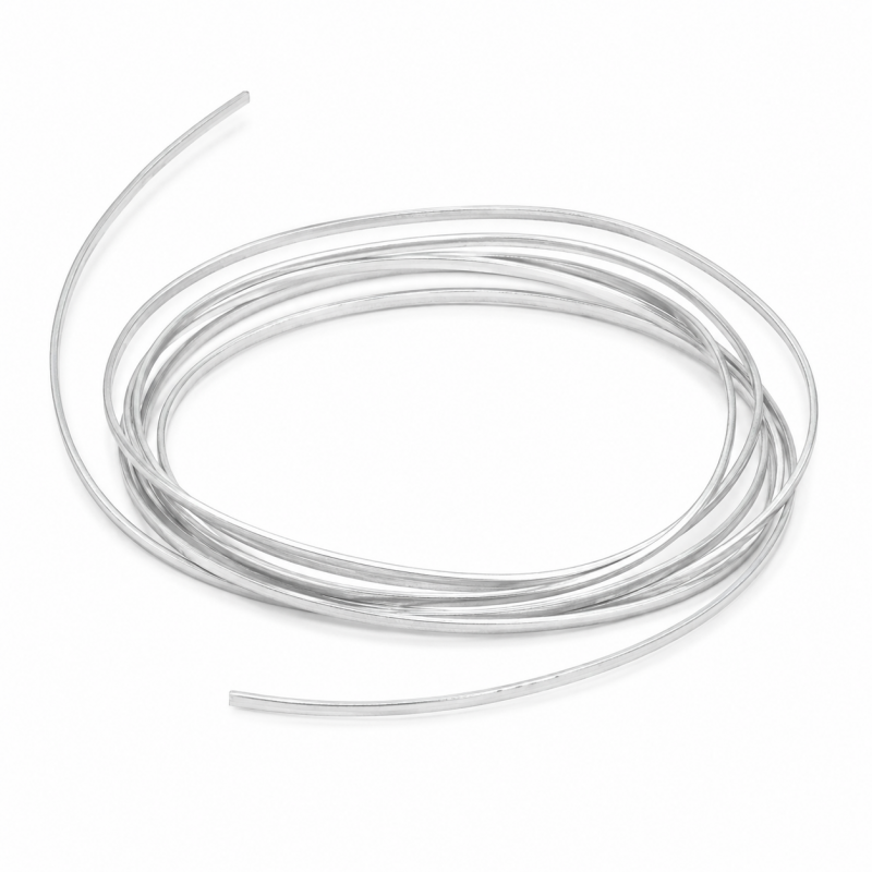 2 Mètres de Cordon Imitation Cuir Brillant Argenté 2mm