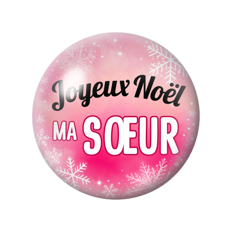 Cabochon en Verre Illustré Joyeux Noël Ma Sœur 12 à 25mm