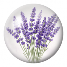 Cabochon en Verre Illustré Bouquet de Lavande Violette 12 à 25mm pour la Création de Bijoux Fantaisie - DIY