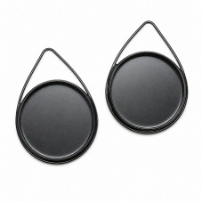 2 Supports Pendentifs Gouttes Argentés ou Noirs pour Cabochon 20mm