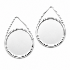 2 Supports Pendentifs Gouttes Argentés ou Noirs pour Cabochon 20mm pour la Création de Bijoux Fantaisie - DIY