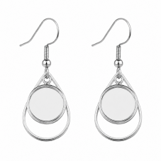 1 Paire de Support Boucle d'Oreille en Acier Inoxydable Argenté pour Cabochon 12mm pour la Création de Bijoux Fantaisie - DIY