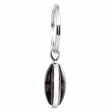 Support Porte-Clés Double Face Argenté pour Cabochons 25mm
