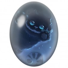 Cabochon en Verre Illustré Chat Noir au Sourire Malicieux 13x18, 18x25 ou 30x40mm pour la Création de Bijoux Fantaisie - DIY