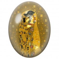 Cabochon en Verre Illustré Baiser de Deux Chats à la Manière de Klimt 13x18, 18x25 ou 30x40mm pour la Création de Bijoux Fantais