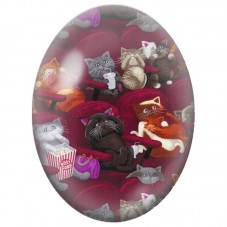 Cabochon en Verre Illustré Chats au Cinéma avec Pop-Corn 13x18, 18x25 ou 30x40mm pour la Création de Bijoux Fantaisie - DIY