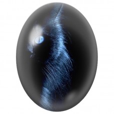 Cabochon en Verre Illustré Chat Noir au Regard Bleu 13x18, 18x25 ou 30x40mm pour la Création de Bijoux Fantaisie - DIY
