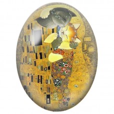 Cabochon en Verre Illustré Deux Chats dans une Étreinte Dorée 13x18, 18x25 ou 30x40mm pour la Création de Bijoux Fantaisie - DIY