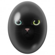Cabochon en Verre Illustré Chat Noir aux Yeux Dépareillés 13x18, 18x25 ou 30x40mm pour la Création de Bijoux Fantaisie - DIY