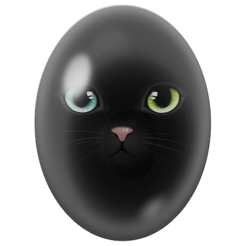 Cabochon en Verre Illustré Chat Noir aux Yeux Dépareillés 13x18, 18x25 ou 30x40mm