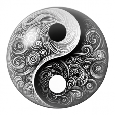 Cabochon en Verre Illustré Yin Yang Spirales Ornementales 12 à 25mm pour la Création de Bijoux Fantaisie - DIY