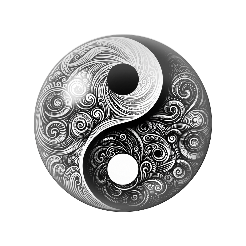 Cabochon en Verre Illustré Yin Yang Spirales Ornementales 12 à 25mm