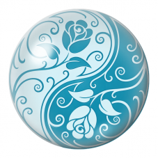Cabochon en Verre Illustré Yin Yang Roses Turquoise 12 à 25mm pour la Création de Bijoux Fantaisie - DIY