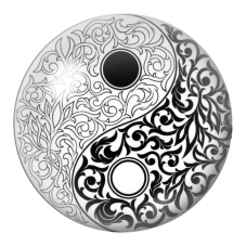 Cabochon en Verre Illustré Yin Yang Arabesques Noir et Blanc 12 à 25mm pour la Création de Bijoux Fantaisie - DIY