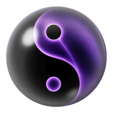 Cabochon en Verre Illustré Yin Yang Yin Yang Violet Lumineux 12 à 25mm pour la Création de Bijoux Fantaisie - DIY