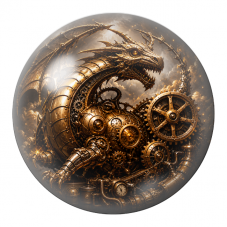 Cabochon en Verre Illustré Dragon Mécanique Steampunk 12 à 25mm pour la Création de Bijoux Fantaisie - DIY
