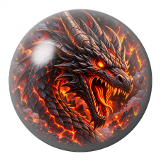 Cabochon en Verre Illustré Dragon de Lave Rugissant 12 à 25mm pour la Création de Bijoux Fantaisie - DIY