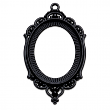 Support Pendentif Noir sans Dos pour Cabochon Ovale 30x40mm pour la Création de Bijoux Fantaisie - DIY