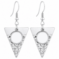 1 Paire de Supports Boucles d'Oreilles Graphiques en Acier Inoxydable Argenté pour Cabochon 10mm pour la Création de Bijoux Fant