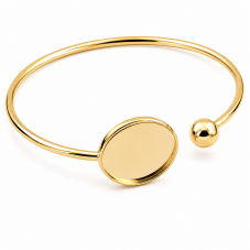 Support Bracelet Doré en Acier Inoxydable pour Cabochon 20mm pour la Création de Bijoux Fantaisie - DIY