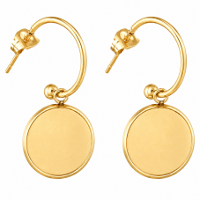 1 Paire de Supports Boucles d'Oreilles en Acier Inoxydable Doré pour Cabochon 12mm pour la Création de Bijoux Fantaisie - DIY