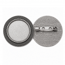 Support Broche Argenté pour Cabochon 20mm pour la Création de Bijoux Fantaisie - DIY
