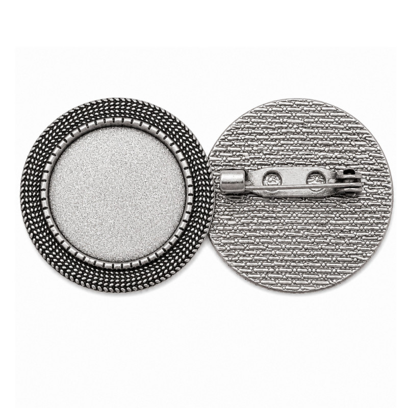 Support Broche Argenté pour Cabochon 20mm