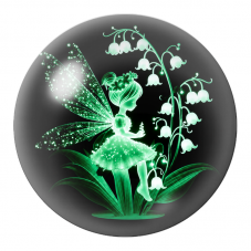 Cabochon en Verre Illustré Fée Lumineuse au Muguet 12 à 25mm pour la Création de Bijoux Fantaisie - DIY
